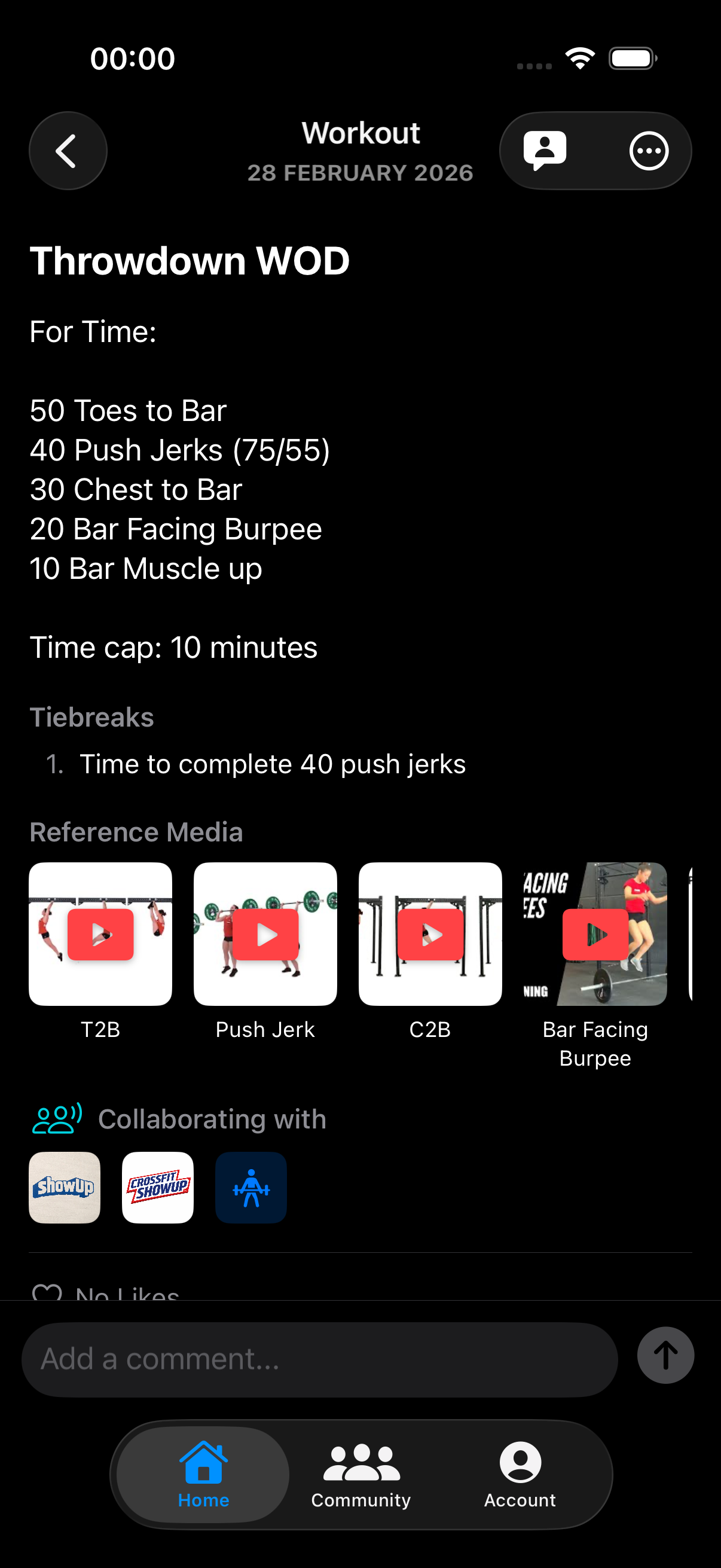 Collaborative workout