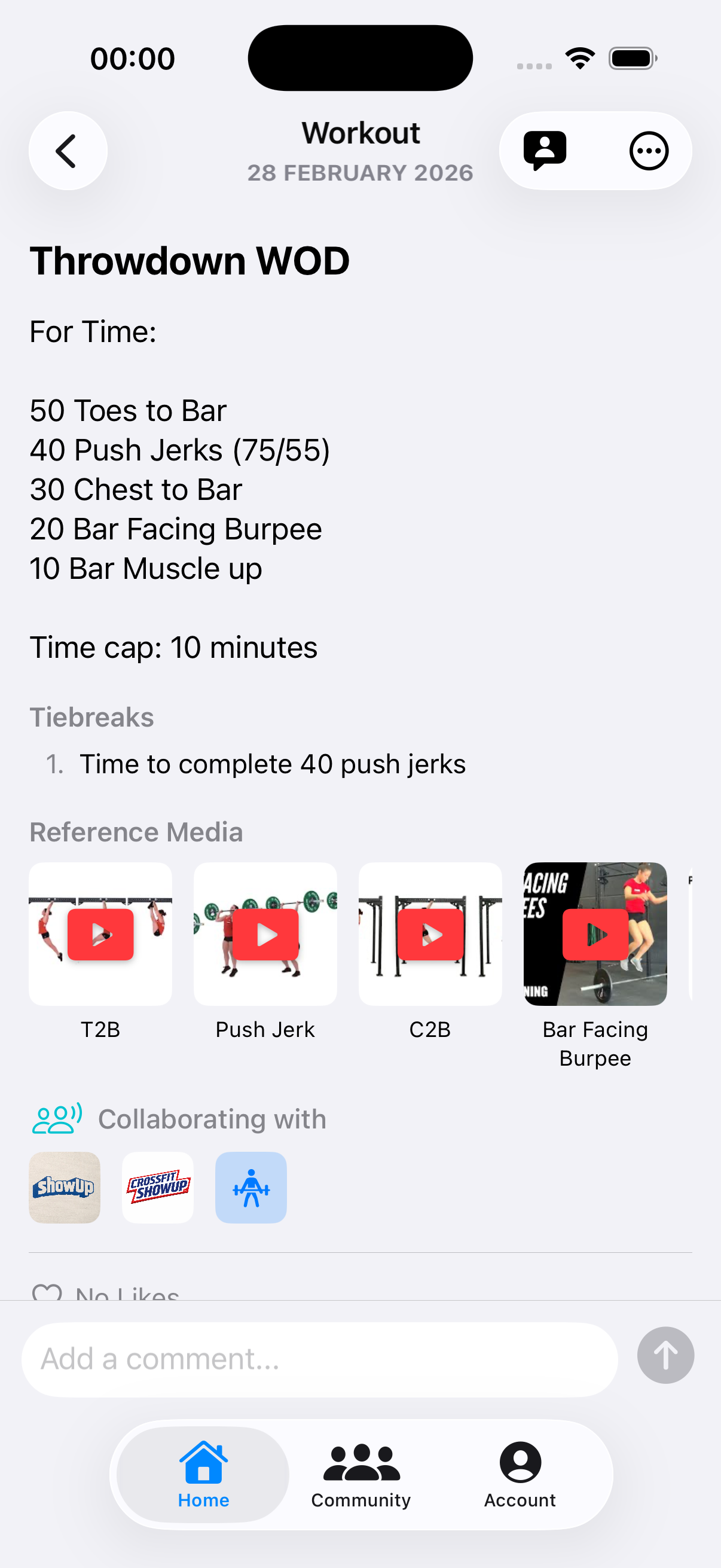 Collaborative workout